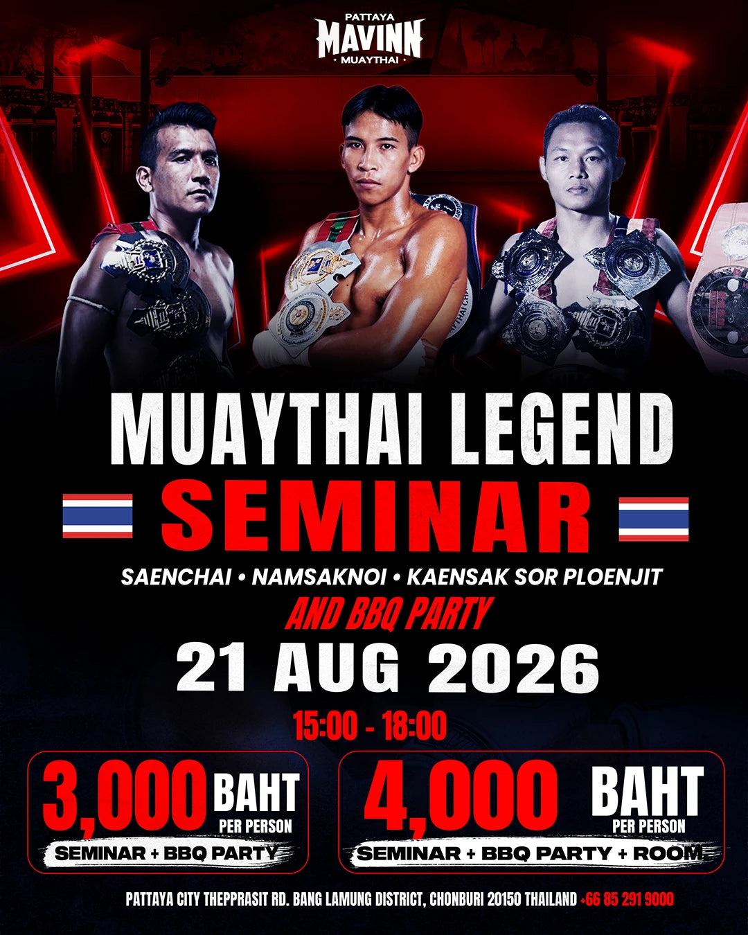 Muay Thai Legend Seminar - Saenchai, Namsaknoi & Kaensak