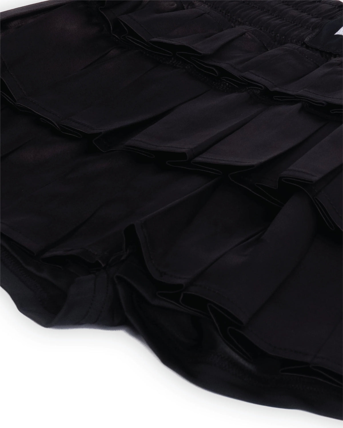 Muay Thai Shorts - SATIN SKIRT SERIES - BLACK